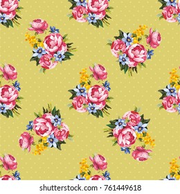 Seamless floral pattern with peony Vector Illustration EPS8