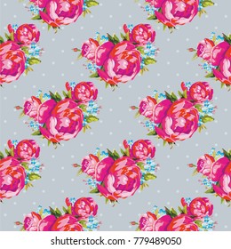 Seamless floral pattern with peony Vector Illustration EPS8
