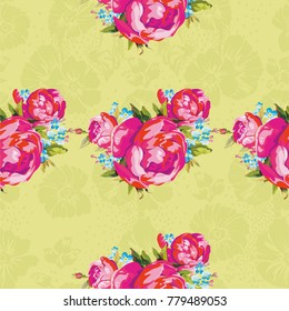 Seamless floral pattern with peony Vector Illustration EPS8