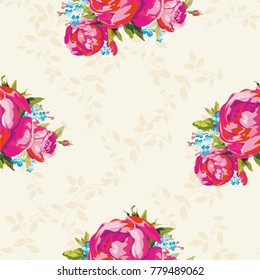 Seamless floral pattern with peony Vector Illustration EPS8