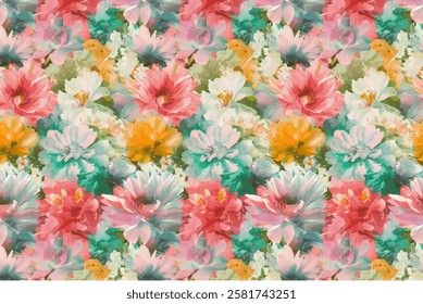 Seamless floral pattern Perfect for interior designs, textiles, and decorative purposes to bring elegance and charm