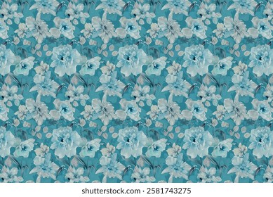 Seamless floral pattern Perfect for interior designs, textiles, and decorative purposes to bring elegance and charm