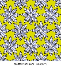 Seamless floral pattern with petals on green