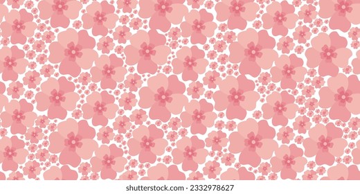 Nahtlose Blumenmuster aus rosafarbenen Kirschblumen für Tapeten, Textilien. Hintergründe und Banner