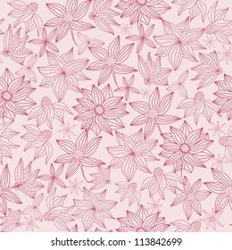 seamless floral pattern with pink flowers