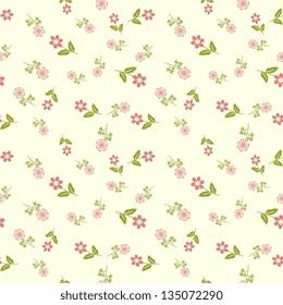 Seamless floral pattern with pink flowers