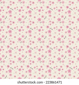 Seamless Floral Pattern Pink Flowers On Stock Vector (Royalty Free ...