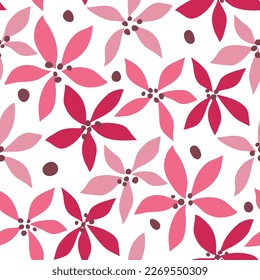 Seamless floral pattern with pink flowers