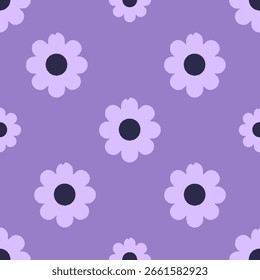 Seamless floral pattern with pink flowers