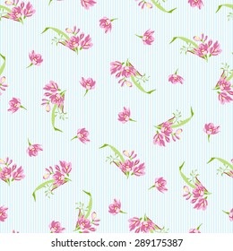 Seamless floral pattern with pink little  flowers 