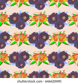 Seamless Floral Pattern in pink and orange colors. Vector illustration.