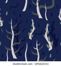 Seamless floral pattern. Pink plants and their shadows. It can be used on fabric, covers, card design.