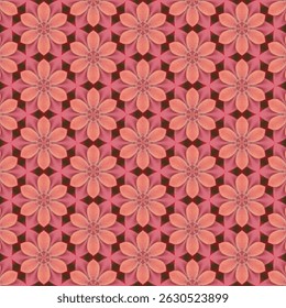 Seamless floral pattern in pink and red tones gives a soft feeling. The eye-catching pattern adds a natural atmosphere, giving a refreshing feeling, suitable for decoration that requires relaxation.