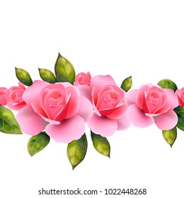 Seamless floral pattern from pink roses for your creativity.