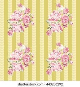 Patrón floral sin soldadura con rosas rosas rosas rosas
