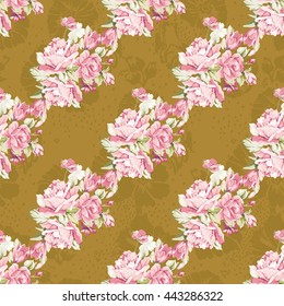 Patrón floral sin soldadura con rosas rosas rosas rosas