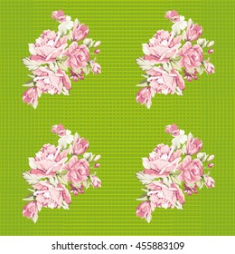 Seamless floral pattern with pink roses Vector Illustration EPS8