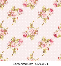 Nahtlose Blumenmuster mit rosafarbenen Rosen Vektor-Illustration EPS8