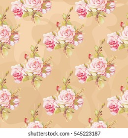 Seamless floral pattern with pink roses Vector Illustration EPS8
