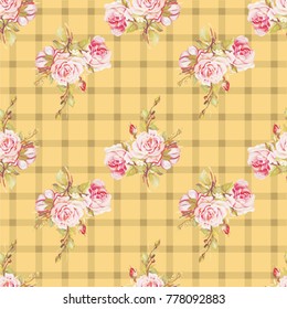 Diseño floral sin inconvenientes con rosas rosas rosas rosas rosas Vectoras Ilustración EPS8