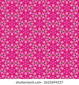Seamless floral pattern in pink tones gives a gentle feeling and helps to create a natural atmosphere. Suitable for design and decoration that requires a unique and distinctive look.