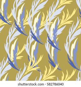Seamless floral pattern with plants.Vector illustration.
