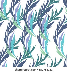 Seamless floral pattern with plants.Vector illustration.