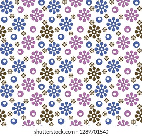 Seamless Floral Pattern with Polka Dot