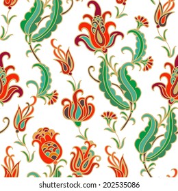 Seamless floral pattern with pomegranate