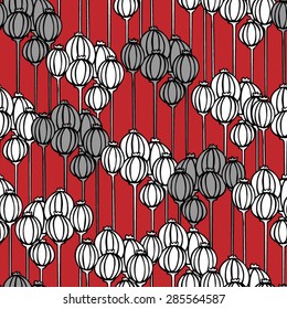 Seamless floral pattern with poppy boxes