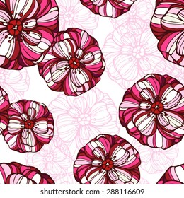     Seamless floral pattern with poppy flowers