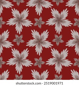 Seamless floral pattern, pretty ditsy print with hand drawn plants in autumn colors. Cute botanical design: small and large daisy flowers, leaves, herbs on a dark background. Vector illustration.