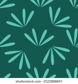 Seamless floral pattern, pretty ditsy print with hand drawn plants in autumn colors. Cute botanical design: small and large daisy flowers, leaves, herbs on a dark background. Vector illustration.