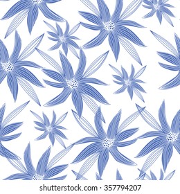 Seamless floral pattern. Pretty hand drawn background