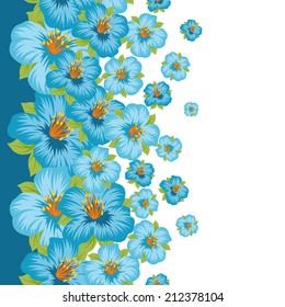 Seamless floral pattern with pretty stylized flowers.