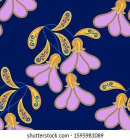 Seamless floral pattern. Print for paper and textiles. Vector illustration.