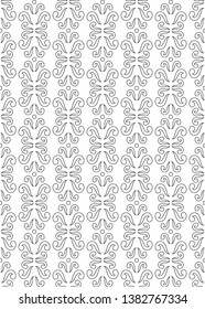 Seamless floral pattern, seamless print with swirls, abstract seamless background in black and white, retro background with small simple pattern