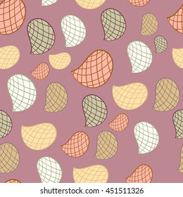 Seamless floral pattern pattern for printing on fabric or paper. Islam, Arabic, Indian, ottoman motifs. Petals and flowers in geometric style. Hand drawn background.