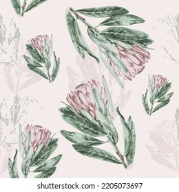 Patrón floral sin foco. Rosa protestante con mucha vegetación y sombras estilizadas.