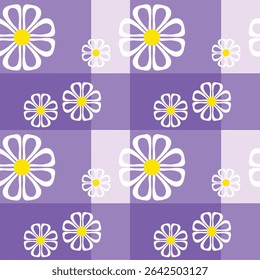 seamless floral pattern with purple background