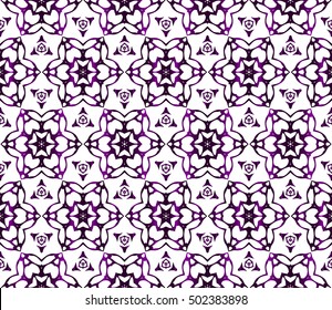 Seamless floral pattern. purple color, vector graphic illustration. Ethnic arabic indian ornament. For wallpaper, brochure, web page background.