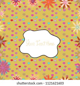 Seamless Floral Pattern in Raster illustration. Flowers on white, neutral and green colors.