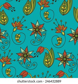 Seamless floral pattern.  Ready to use - just drug and drop to your swatch panel.