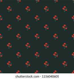 Seamless floral pattern with red beautiful poppy flowers. For textiles or covers for books, clothes, wallpapers, printing, gift wrapping.