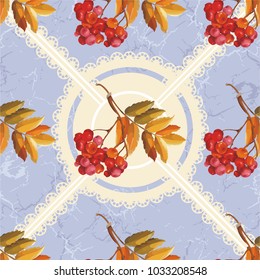 Nahtlose Blütenmuster mit roten Beeren und Ästen verbleiben auf buntem Hintergrund Vektor Illustration