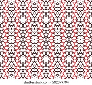 Seamless floral pattern. red color, vector graphic illustration. Ethnic arabic indian ornament. For wallpaper, brochure, web page background.