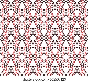 Seamless floral pattern. red color, vector graphic illustration. Ethnic arabic indian ornament. For wallpaper, brochure, web page background.