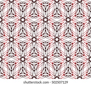 Seamless floral pattern. red color, vector graphic illustration. Ethnic arabic indian ornament. For wallpaper, brochure, web page background.