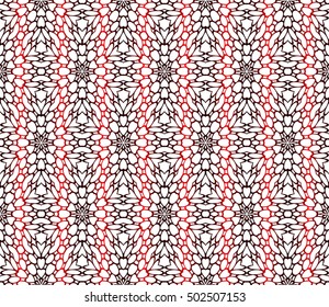 Seamless floral pattern. red color, vector graphic illustration. Ethnic arabic indian ornament. For wallpaper, brochure, web page background.