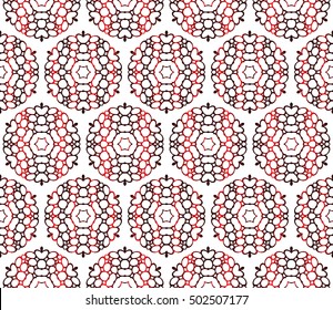 Seamless floral pattern. red color, vector graphic illustration. Ethnic arabic indian ornament. For wallpaper, brochure, web page background.